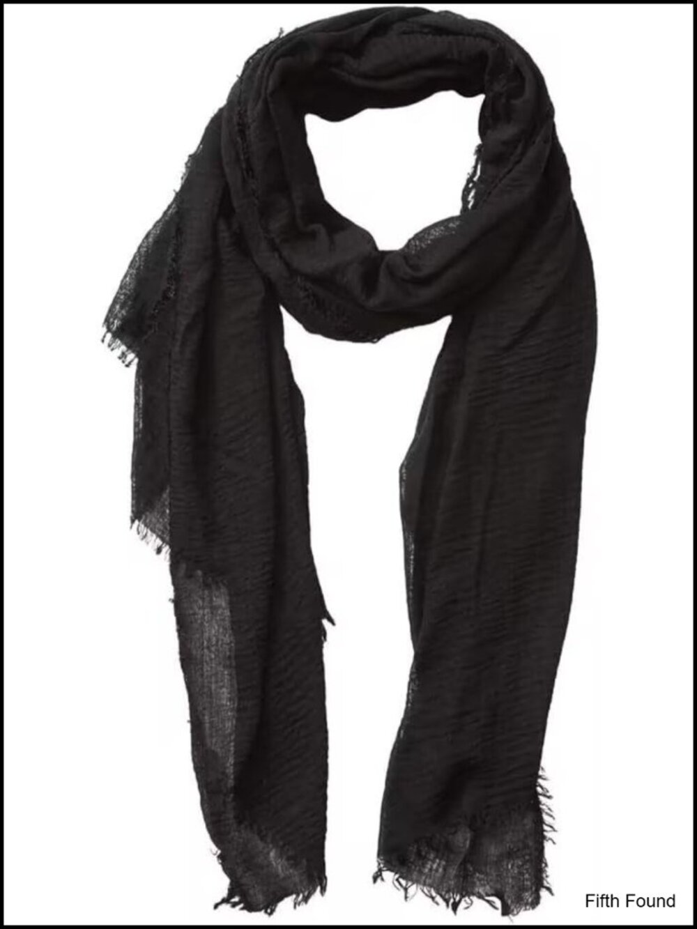 Cotton Blend Crinkle Vintage Soft Scarf with Fringed Edges